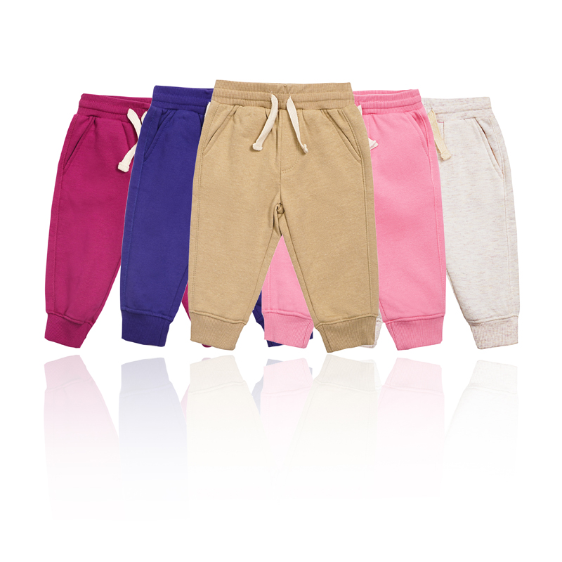 Baby Girls အစိုင်အခဲအရောင် TC Fabric elastic အလယ်အလတ်ဘောင်းဘီဘောင်းဘီ