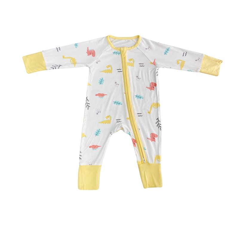 Bamboo Baby rompers zipper footie Pajamas ပြောင်းလဲ